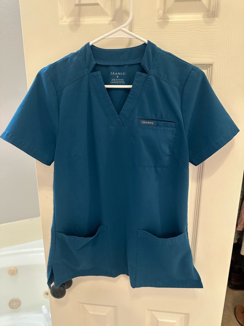 Jaanuu Teal V-Neck Medical Scrub Top